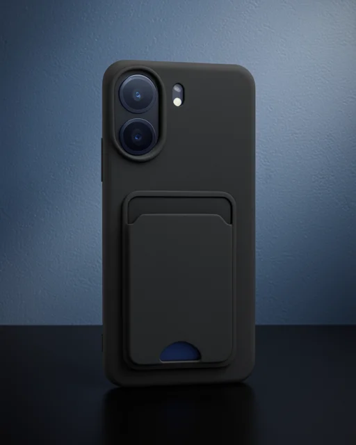Xiaomi Redmi 13c Kılıf Kelvin Kartvizitli Silikon - Siyah