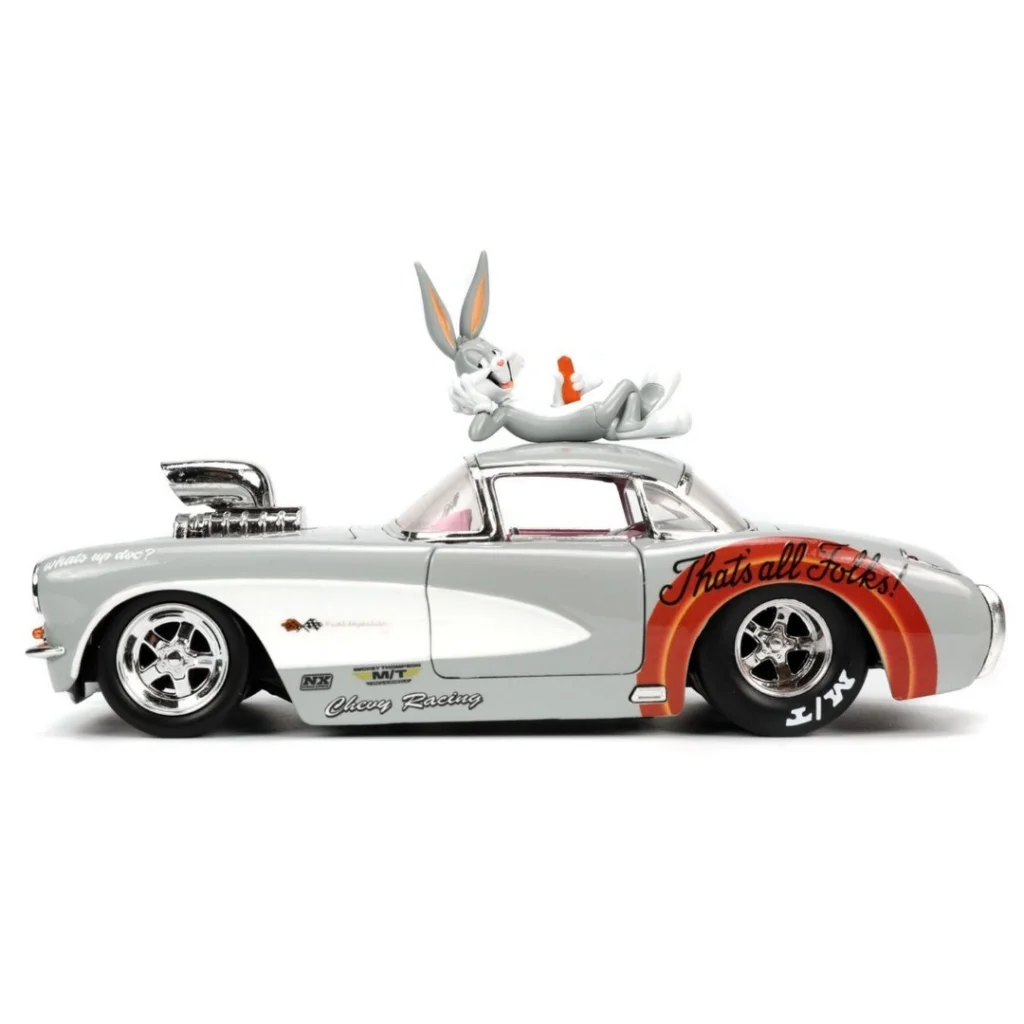 Figürü ve 1957 Chevrolet Corvette Model Aracı görsel 2