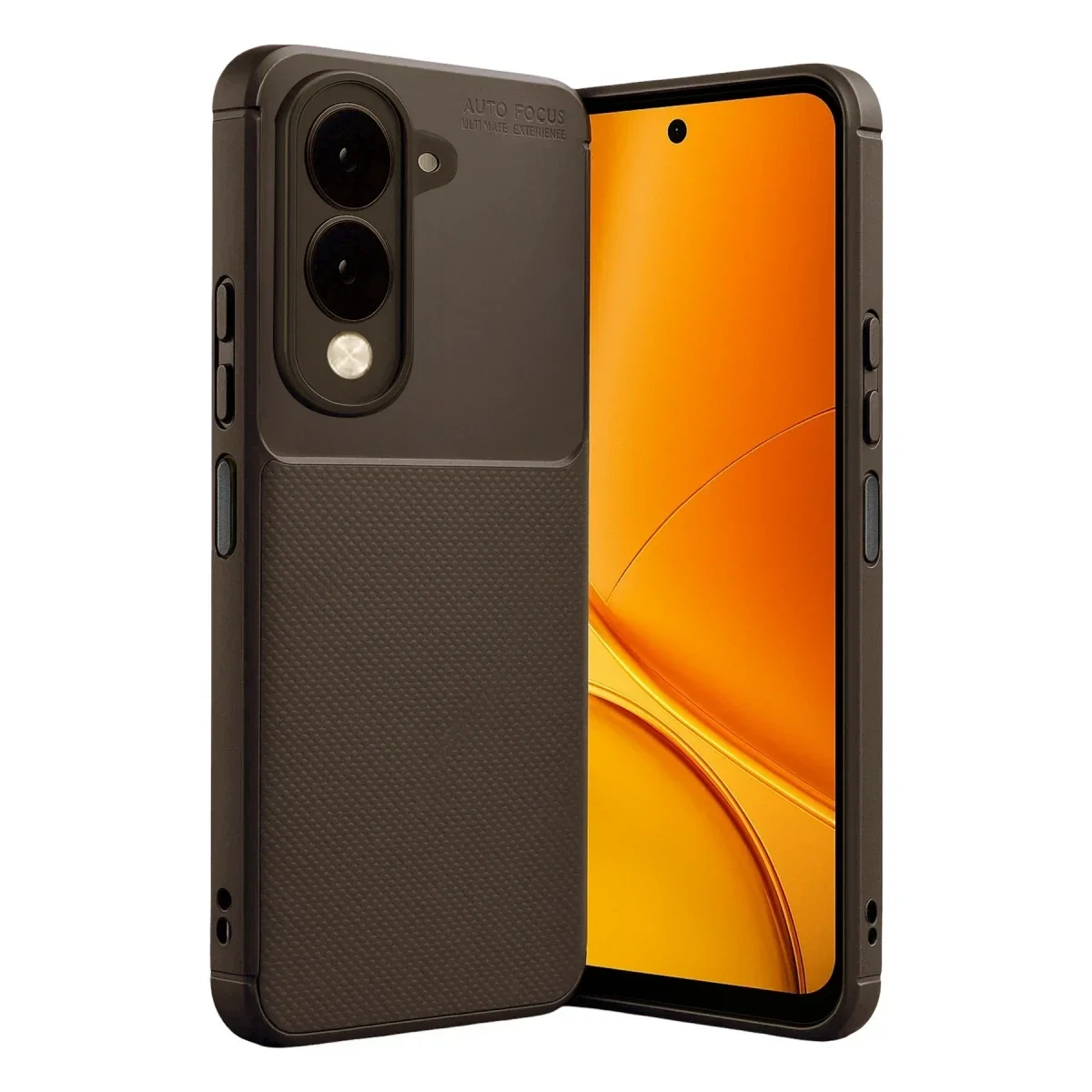 Vivo Y29S Auto Focus Karbon Kapak - Kahverengi