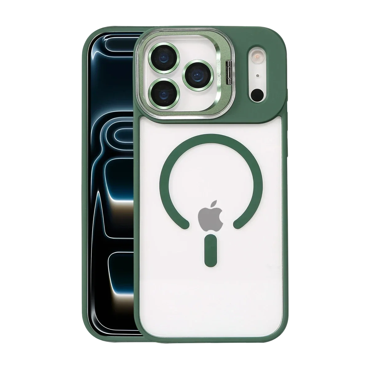 Joko Apple iPhone 17 Pro Remim Lensli Magsafe Standlı Kapak - Koyu Yeşil