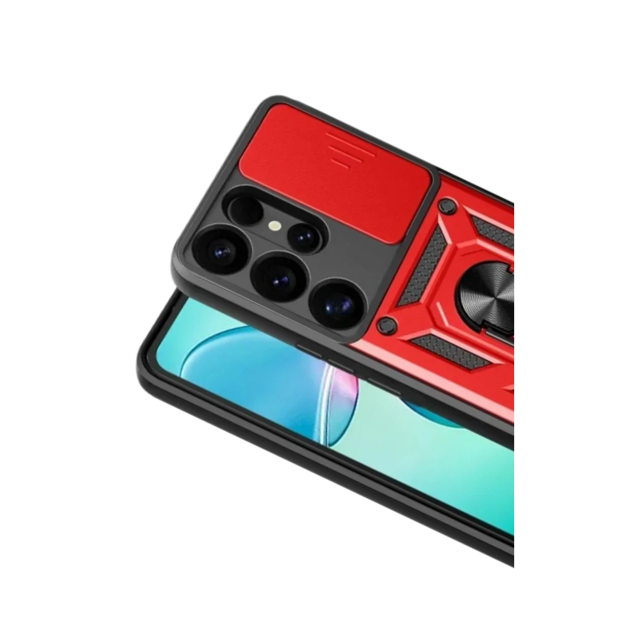Samsung Galaxy S26 Ultra Pars Lens Yüzüklü Silikon - Kırmızı görsel 2