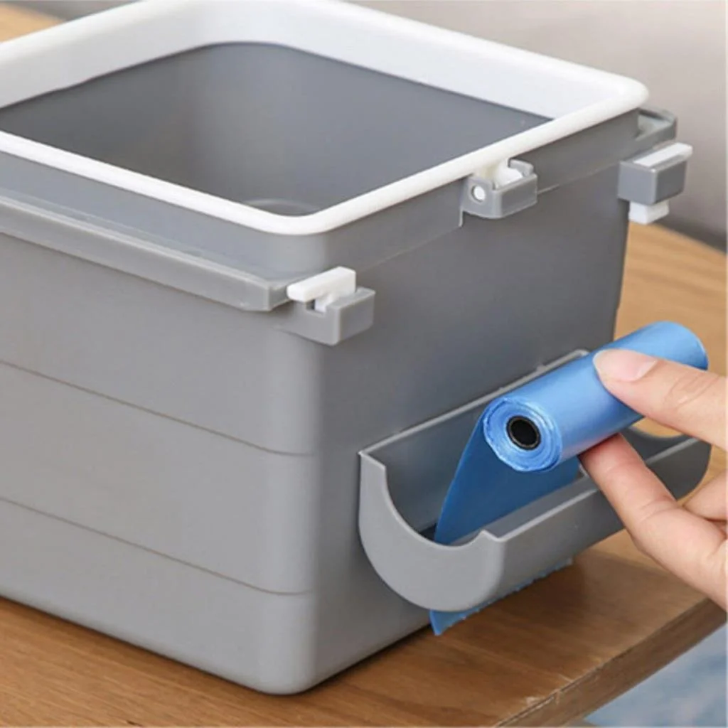Mini Masa Çöp Kovası Plastik Tezgah Altı Geri Çekilebilir Yapışkanlı Görünmez Bölme Pratik (adet fiyatıdır) görsel 4