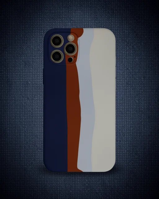 Apple İphone 12 Pro Max Kılıf Ebruli Lansman Silikon - Lacivert-krem