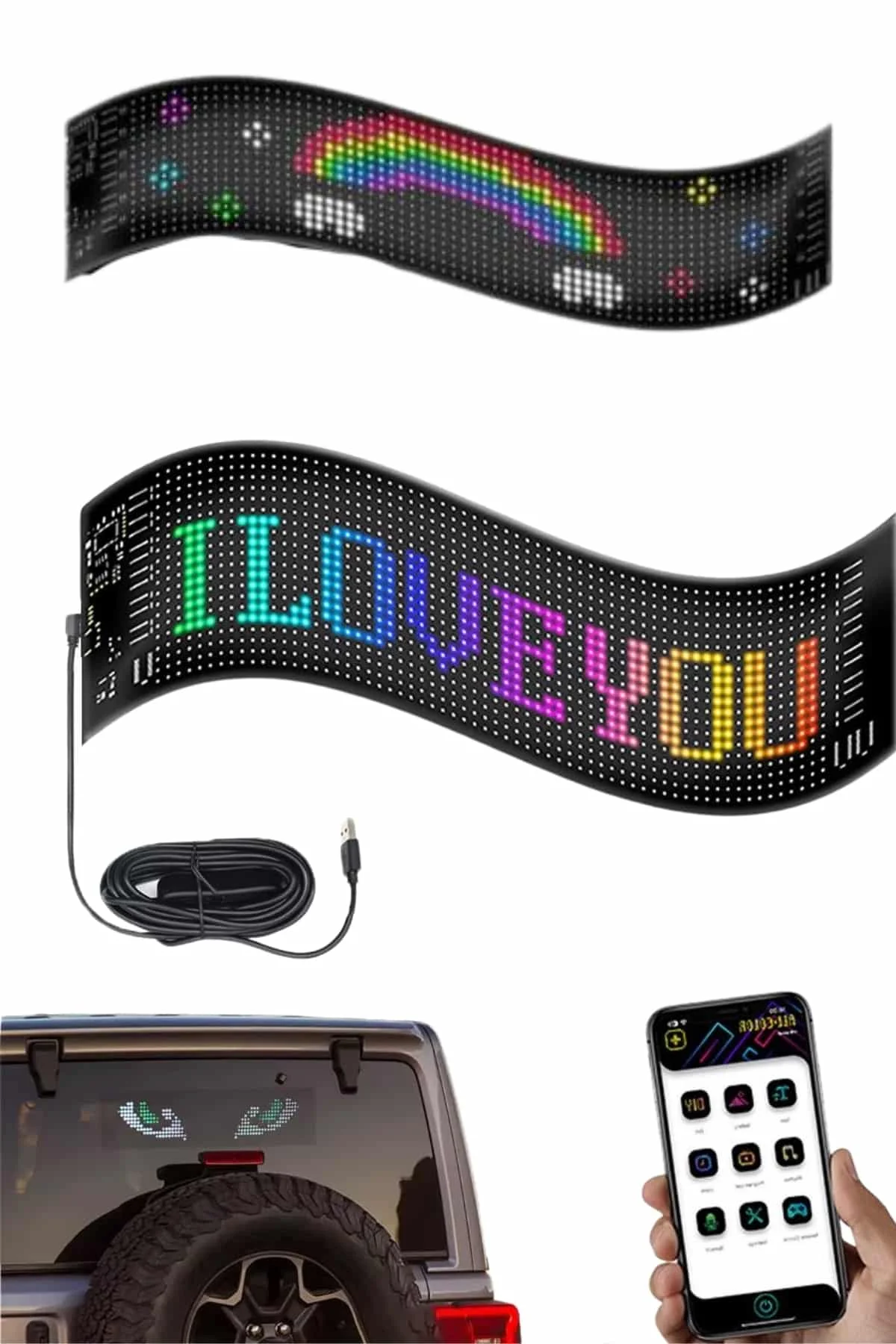 Digital Araba Yazısı Ekran Matrix En Büyük Boy 16X96 Matrix LED Panel görsel 2