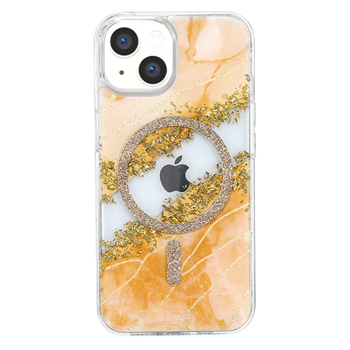 Onegif Apple iPhone 14 Lotus Simli Magsafe Kapak - Yeşil görsel 3