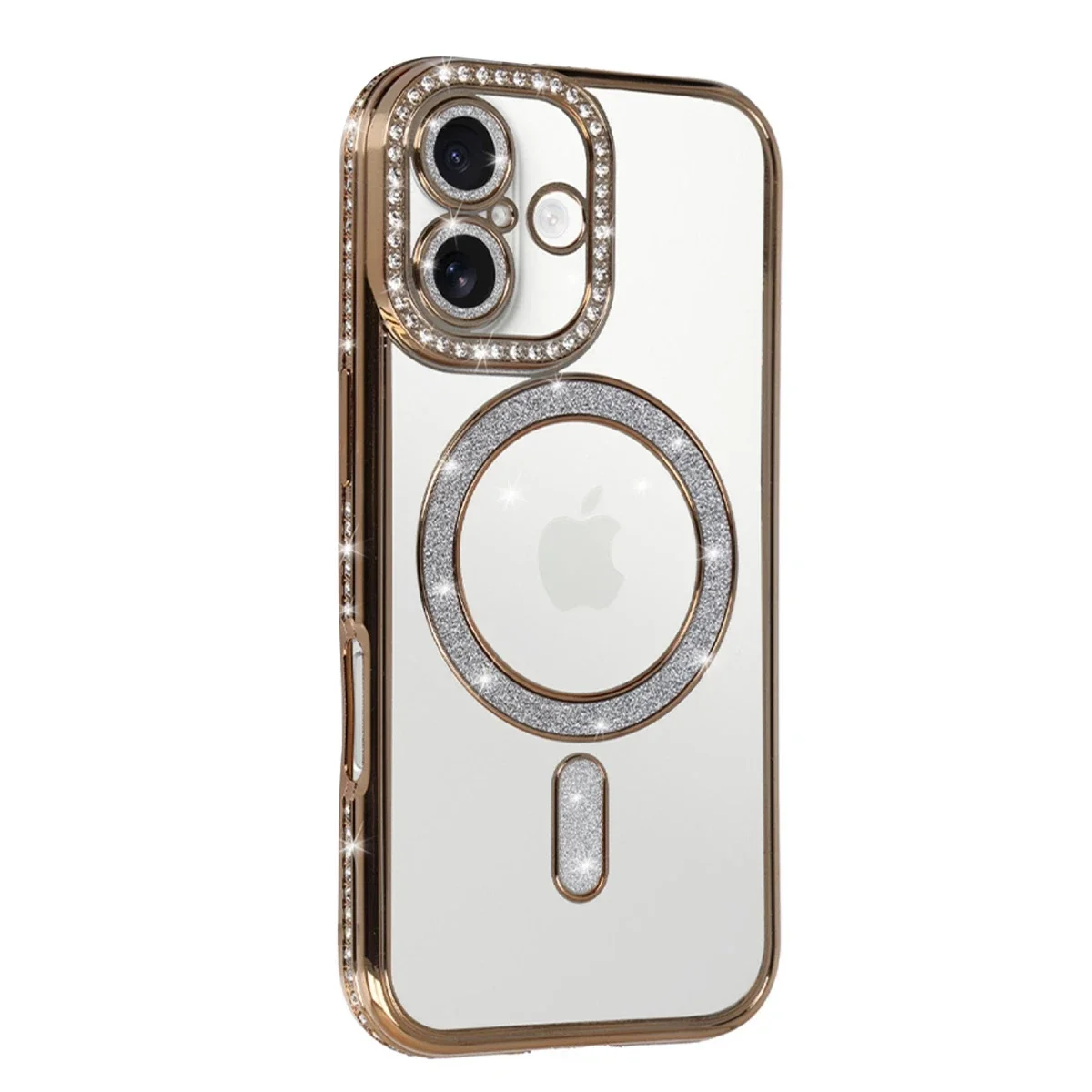 Apple iPhone 17 Joke Simli Magneticsafe Kılıf - Gold görsel 2
