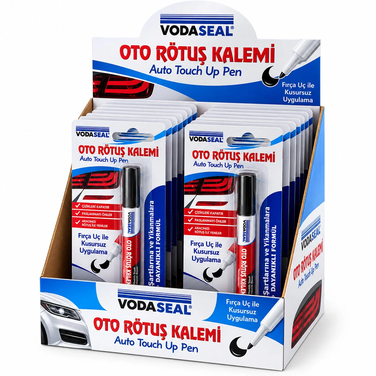 12 Adet Metalik Siyah Oto Rötuş Kalem Fırça Uç 5ML görsel 3