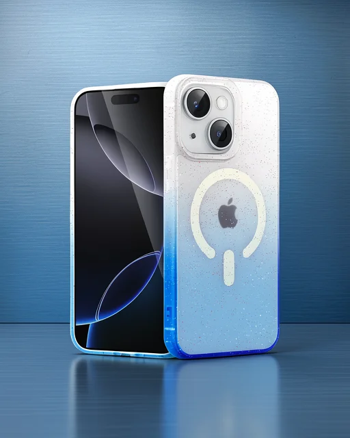 Apple İphone 15 Plus Pummel Shiny Magsafe Kapak - Mavi