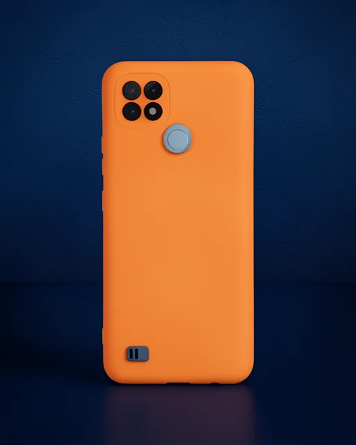 Realme C21 Kılıf Nano İçi Kadife Silikon - Turuncu