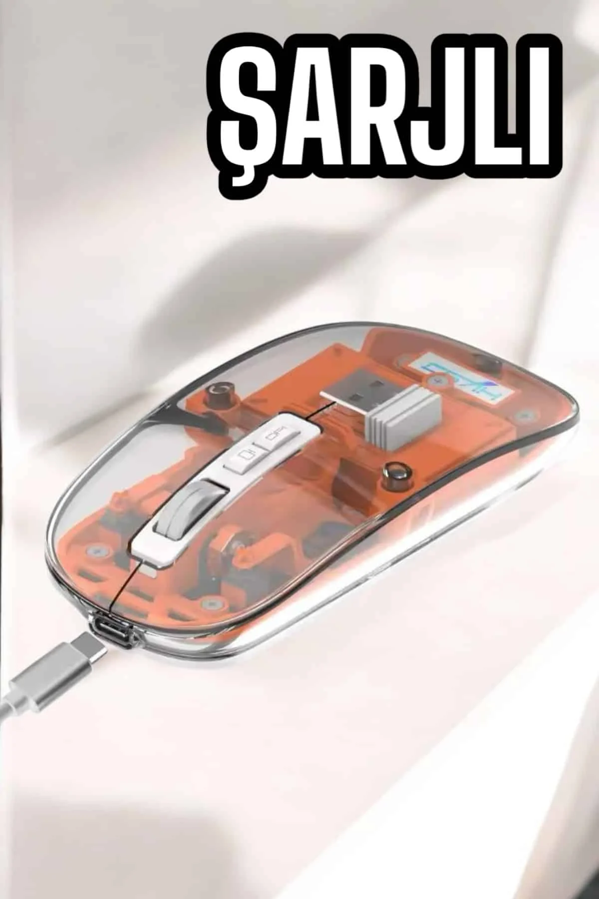 Kablosuz Mouse Fare 5.0 Bluetooth Bağlantılı USB Girişli görsel 2