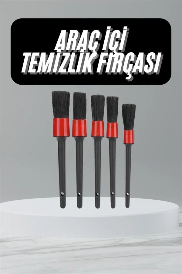 5 Adet Oto Detaylı Tezleyici Araç İçi Tezlik Fırça Seti Koltuk Döşeme Kapı Toz Alma Fırçası görsel 2