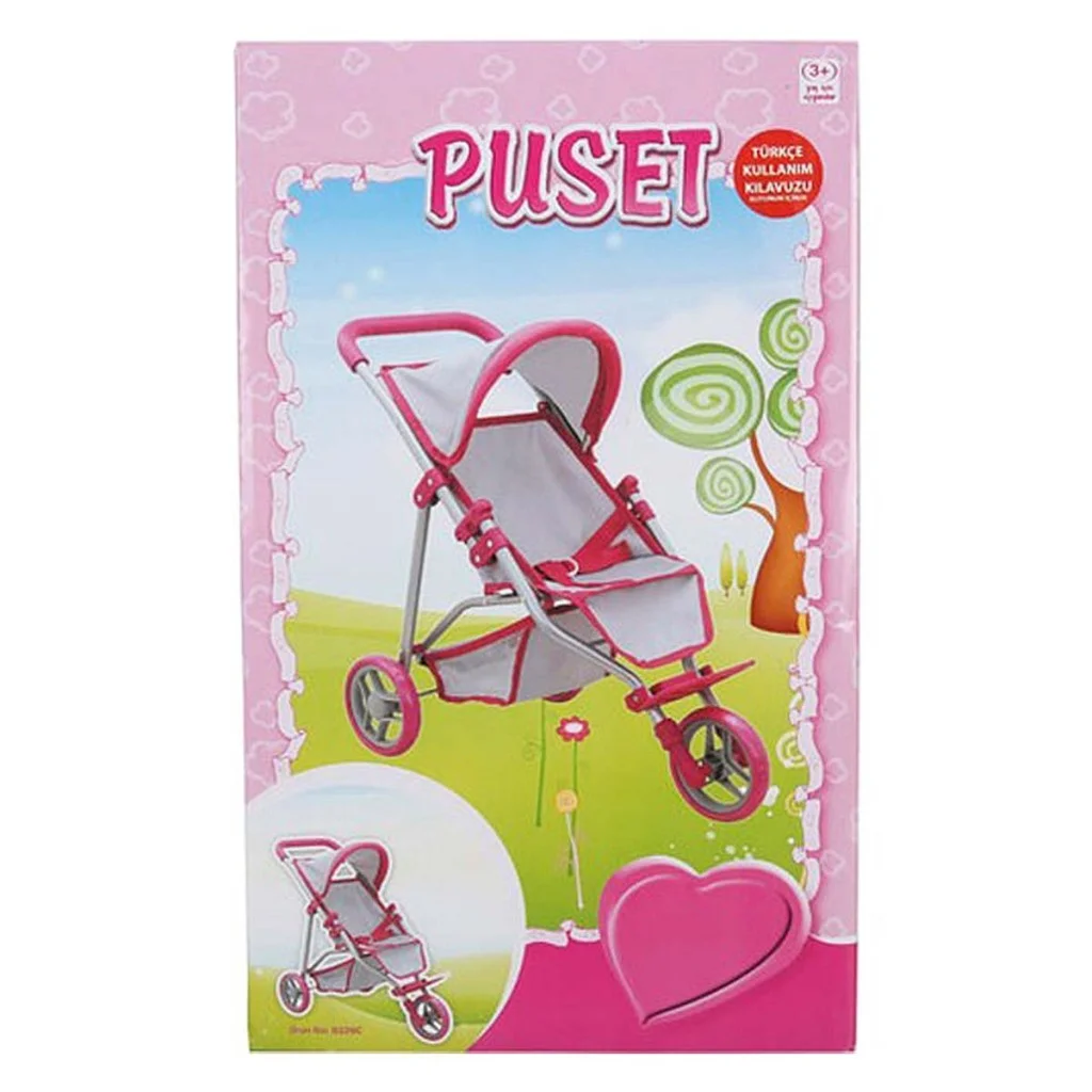 NessiWorld 3 Tekerlekli Pembe Gri Puset görsel 2