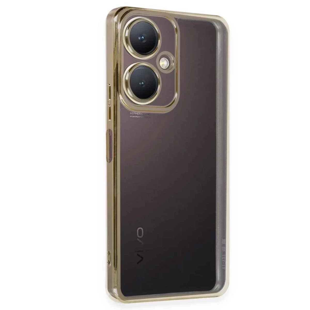 Vivo Y27 Kılıf Razer Lensli Silikon - Gold görsel 3