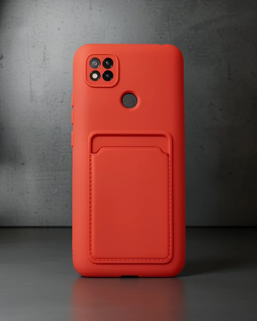 Xiaomi Redmi 9c Kılıf Kelvin Kartvizitli Silikon - Kırmızı