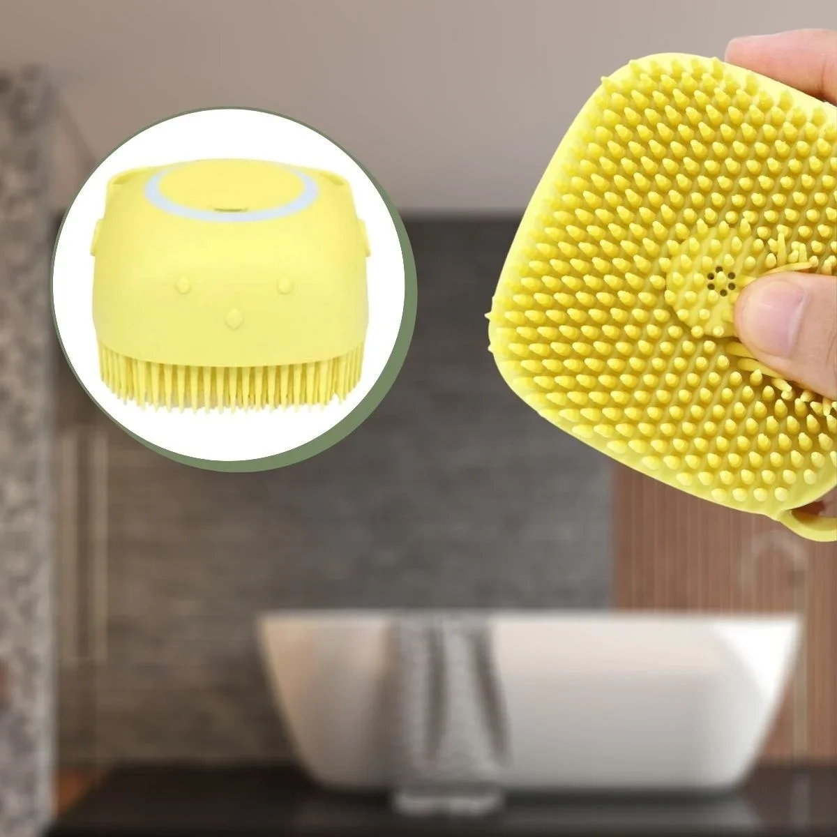 ieg™ Yumuşak Silikon Malzemeli Esnek Jel Hazneli Masaj Fonksiyonlu Etkili Banyo Duş Kese Lifi görsel 5