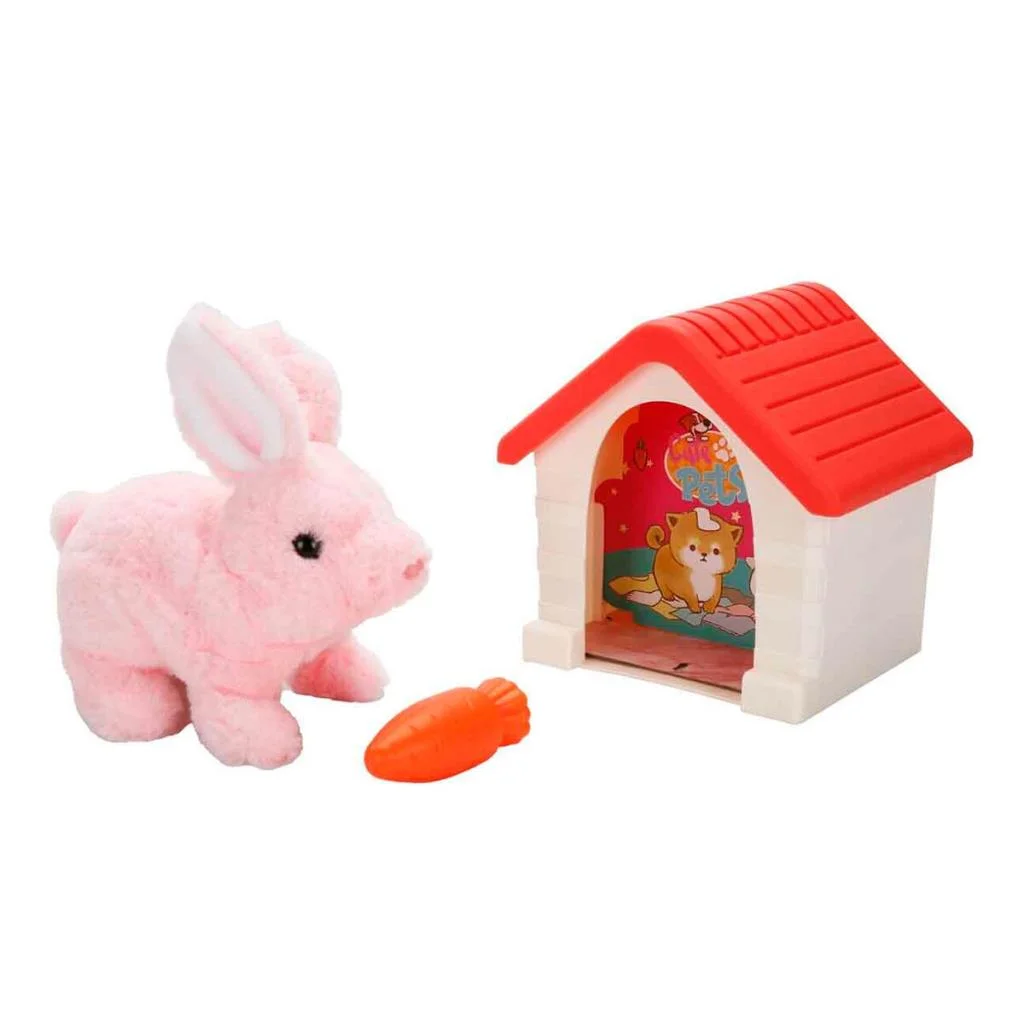 1004250 Peluş Sevimli Tavşan Hareketli Sesli Kulubeli