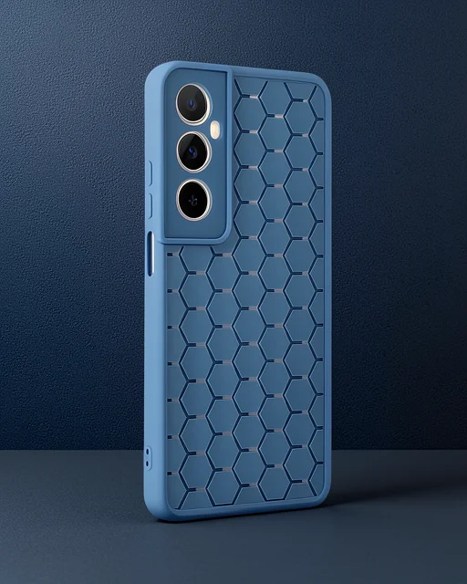 Realme C65 Kılıf Petek Silikon Kapak - Mavi
