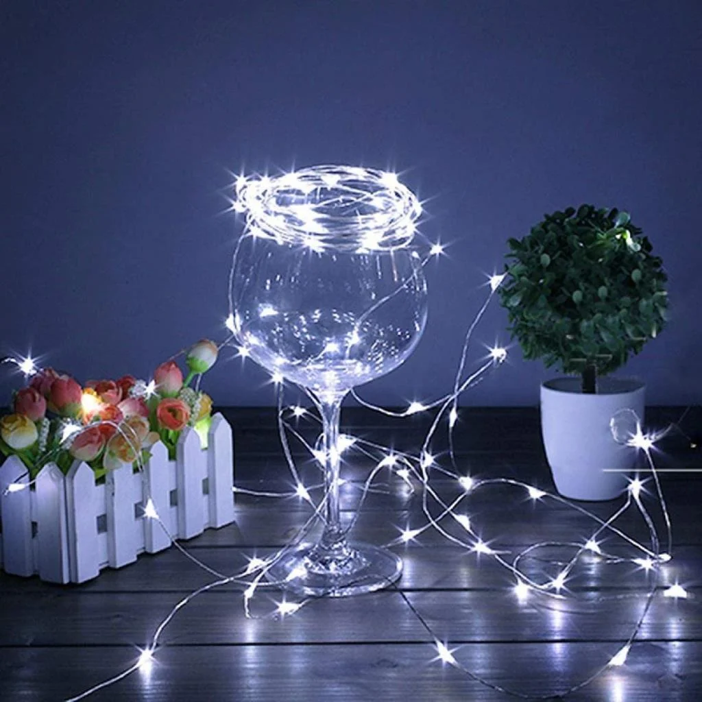 Pilli 5 metre Dekoratif Peri Led Beyaz Aydınlatma Süsleme Lambası (adet fiyatıdır) görsel 3