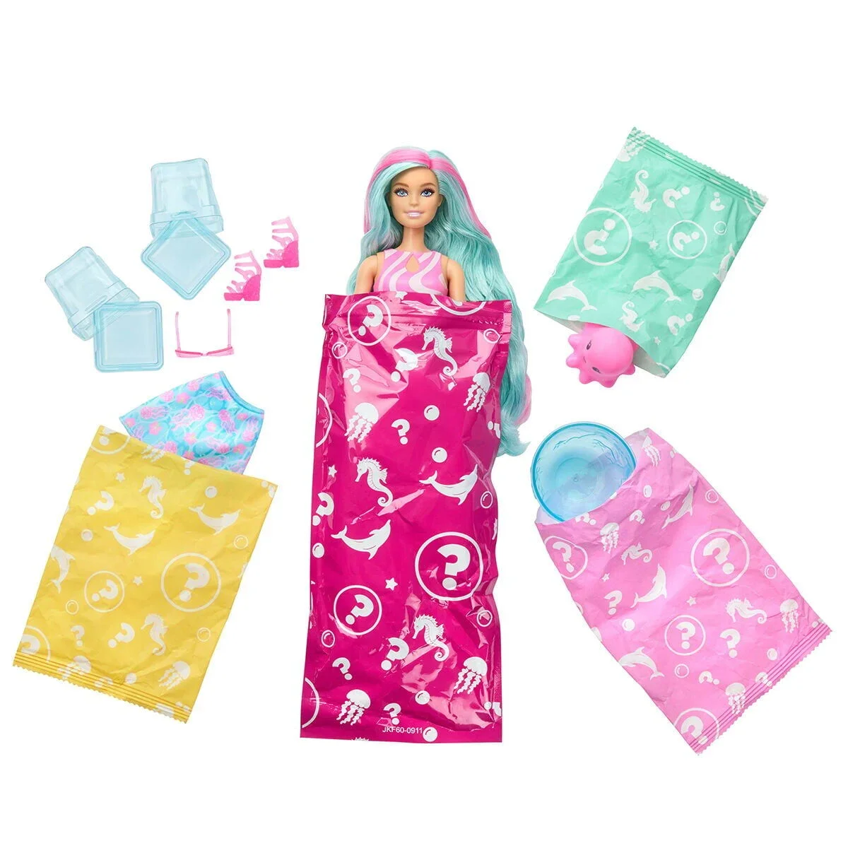 JKF62 Barbie POP Reveal Sürpriz Bebek - Mavi Saçlı görsel 5