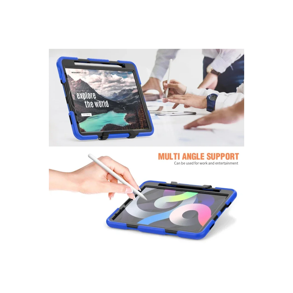 Apple iPad Pro 11 (2020) Kılıf Griffin Tablet Kapak - Mavi görsel 6
