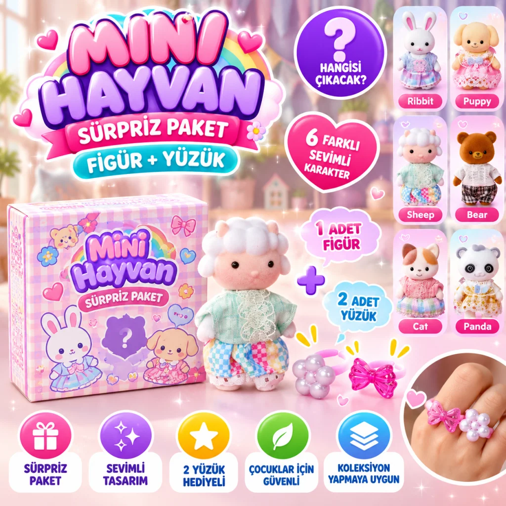 Mini Hyvan Sürpriz Paket Fgür-Yüzük