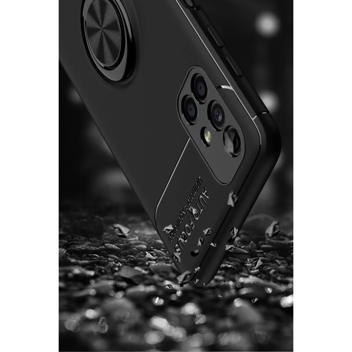 Samsung Galaxy M51 Kılıf Range Yüzüklü Silikon - Siyah-mavi görsel 6