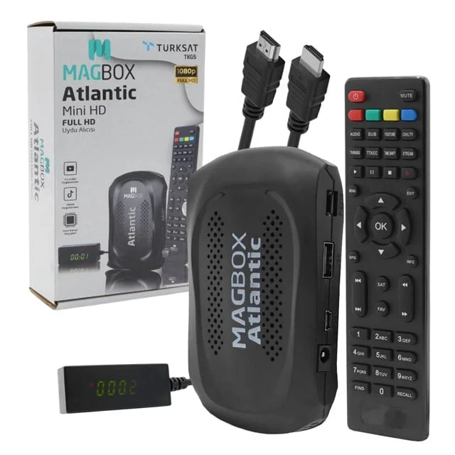 Magbox Atlantic Display Gözlü Tkgs’li 1080P Full HD Mini Uydu Alıcısı