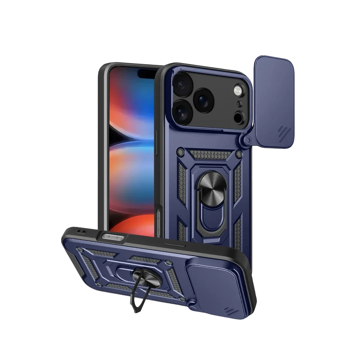 Apple iPhone 17 Pro Pars Lens Yüzüklü Silikon - Lacivert