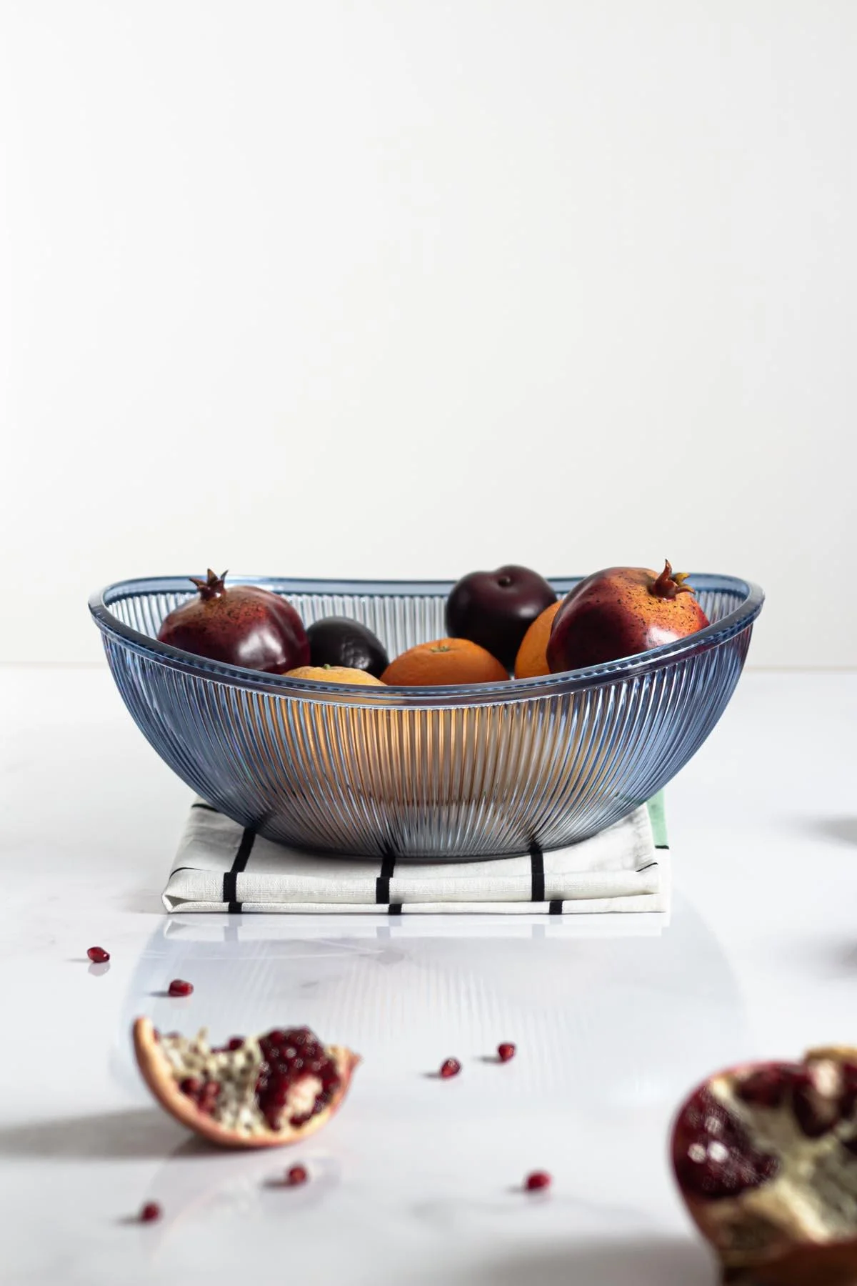 Akrilik Barok Lacivert Büyük Oval Meyve & Salata Kasesi & Karıştırma Kabı / 3,3 Lt (CAM DEĞİLDİR) görsel 3