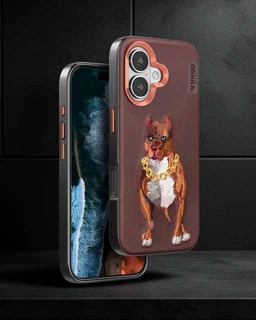 Venco Apple İphone 16 Perma Desenli Kapak - Kahverengi