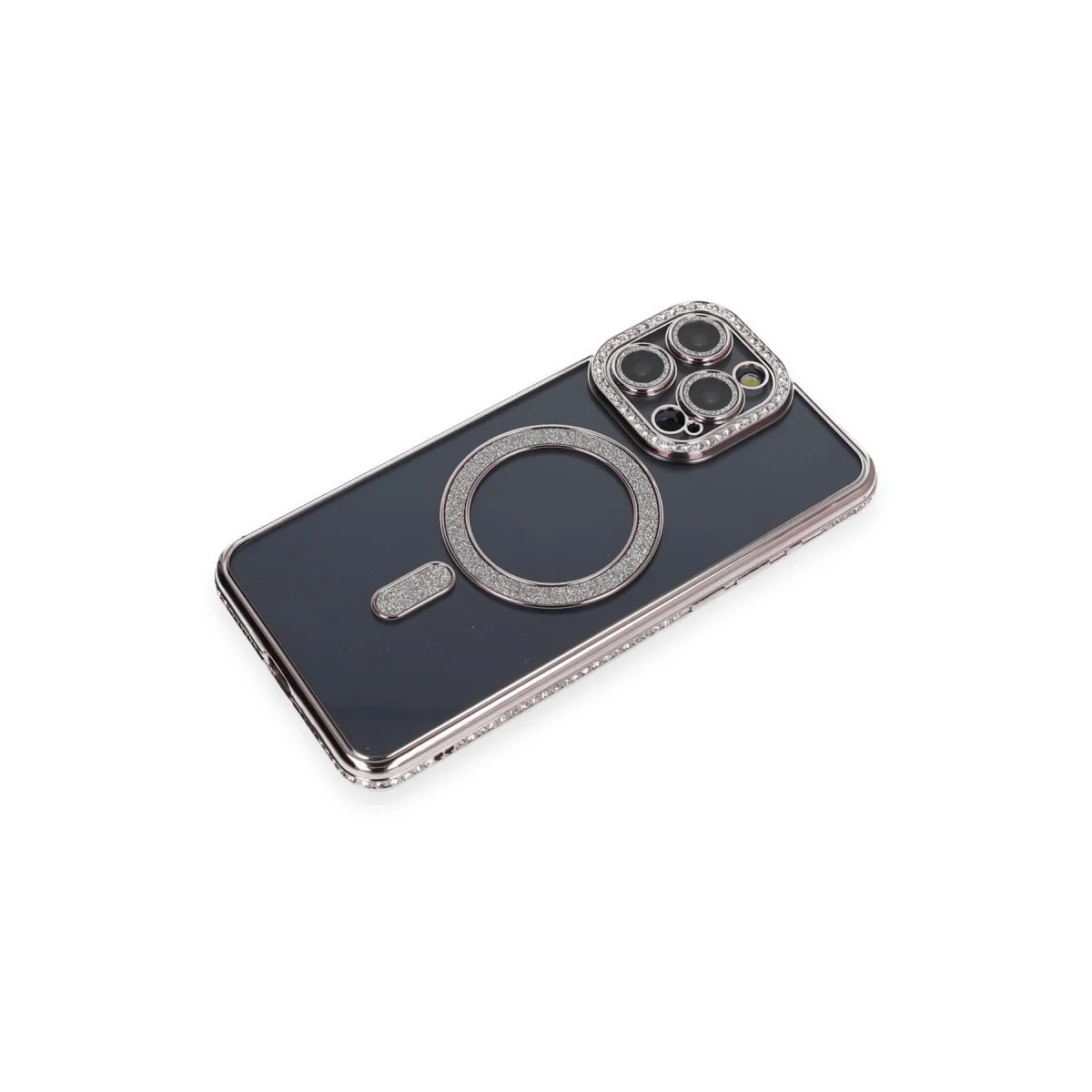 Apple İphone 14 Pro Kılıf Joke Simli Magneticsafe Kılıf - Gri görsel 3