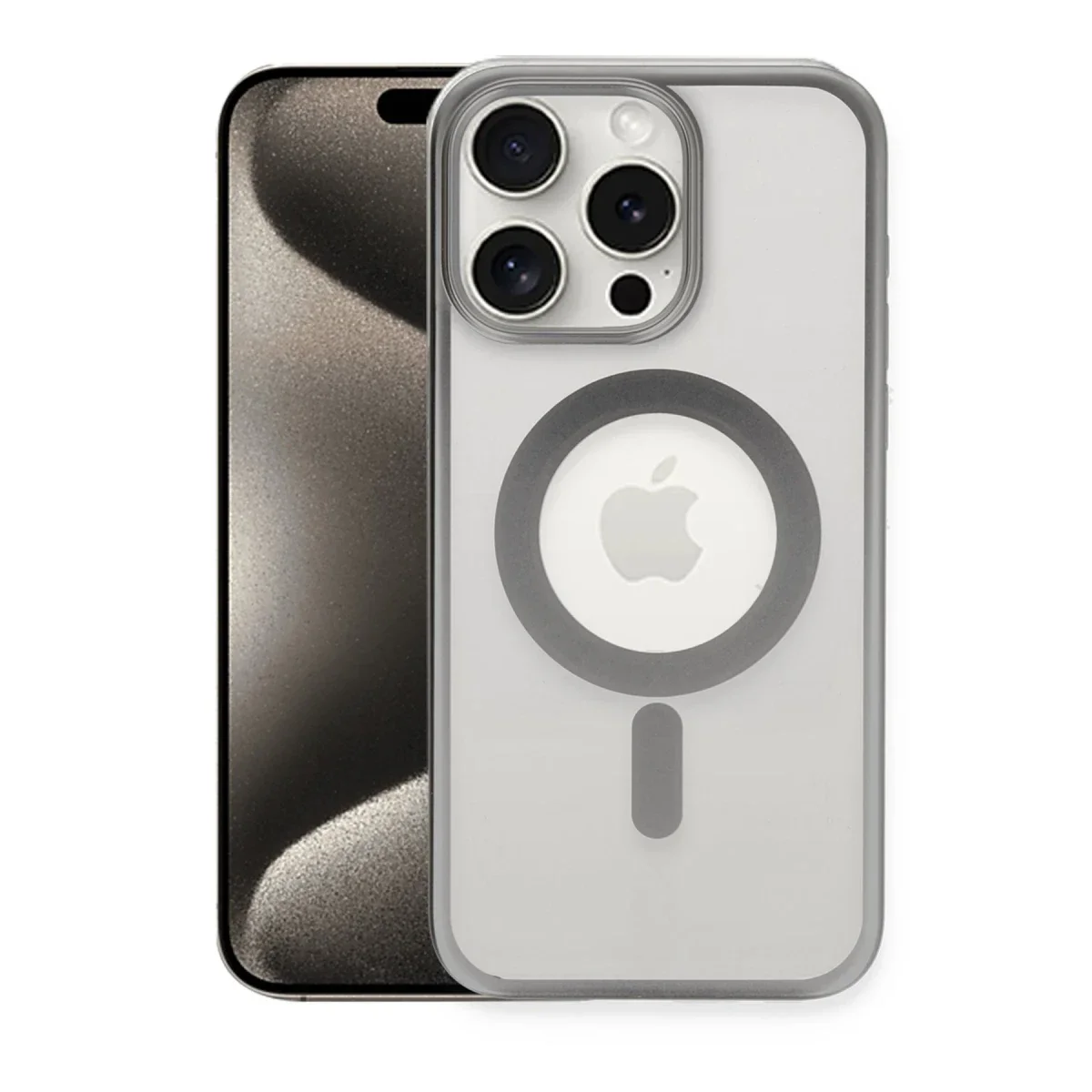 Apple iPhone 15 Pro Max Kılıf Erozi Magsafe Kapak - Gümüş