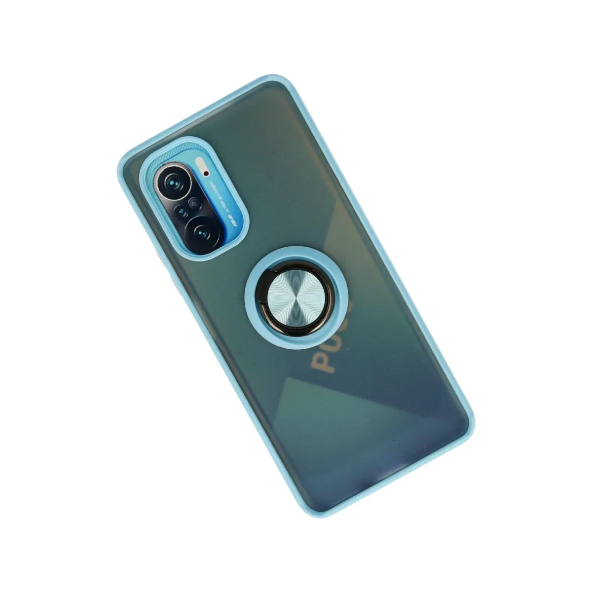 Xiaomi Redmi K40 Kılıf Montreal Yüzüklü Silikon Kapak - Buz Mavi görsel 2