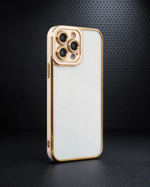 Apple İphone 13 Pro Max Kılıf Liva Lens Silikon - Pudra