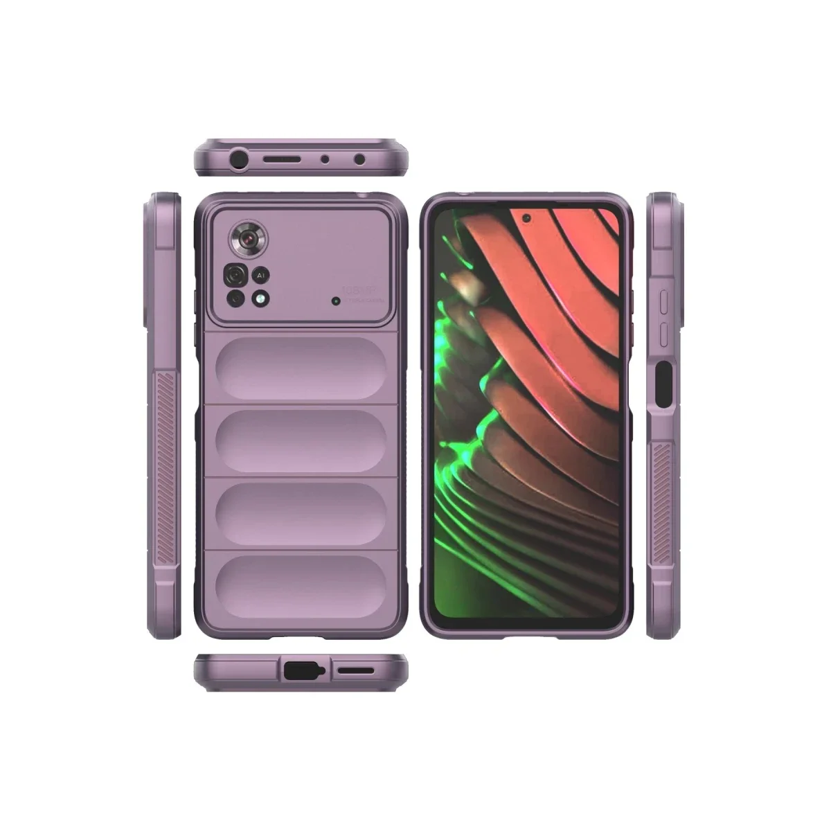 Xiaomi Poco X4 Pro 5G Kılıf Optimum Silikon - Mor görsel 3