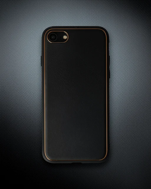 Apple İphone 7 Kılıf Coco Deri Silikon Kapak - Siyah