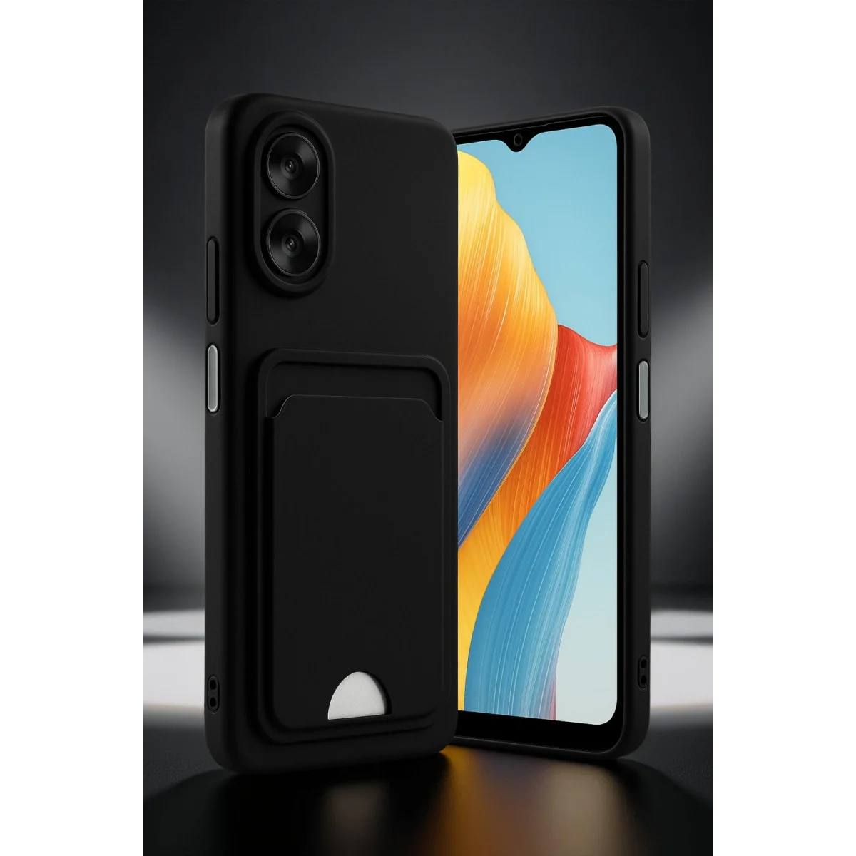 Oppo A38 Kılıf Kelvin Kartvizitli Silikon - Bordo görsel 2