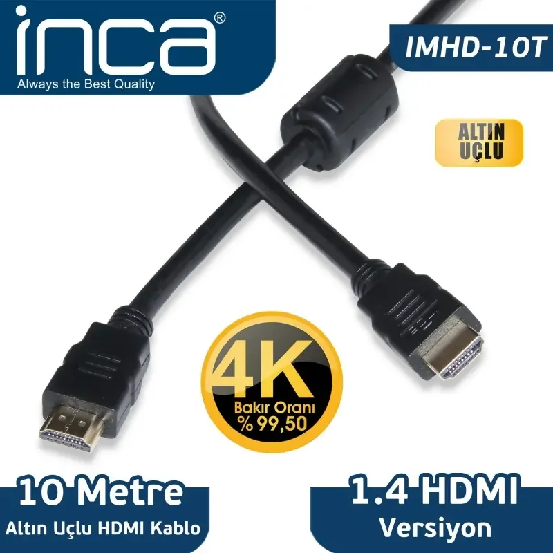 IMHD-10T 10M Hdmı 1.4V 3D Altın Uclu Kablo