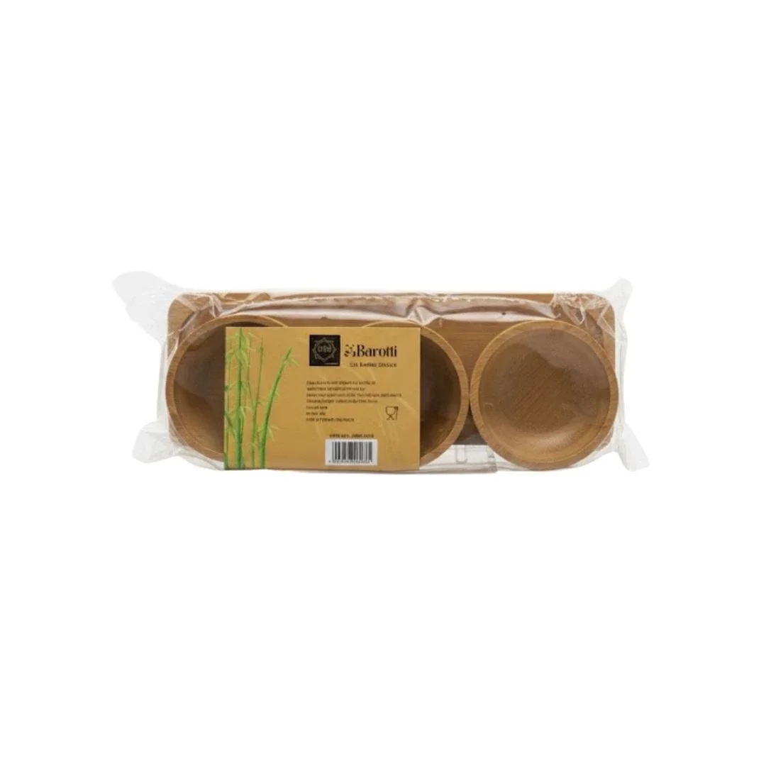 3'li Altlıklı Bambu ni Sunumluk