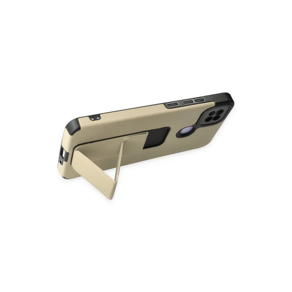 Xiaomi Redmi 9c Kılıf Mega Standlı Silikon - Gold görsel 3