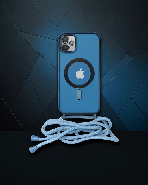 Apple İphone 11 Kılıf Divo Lazer Askılı Magsafe Kapak - Sierra Blue