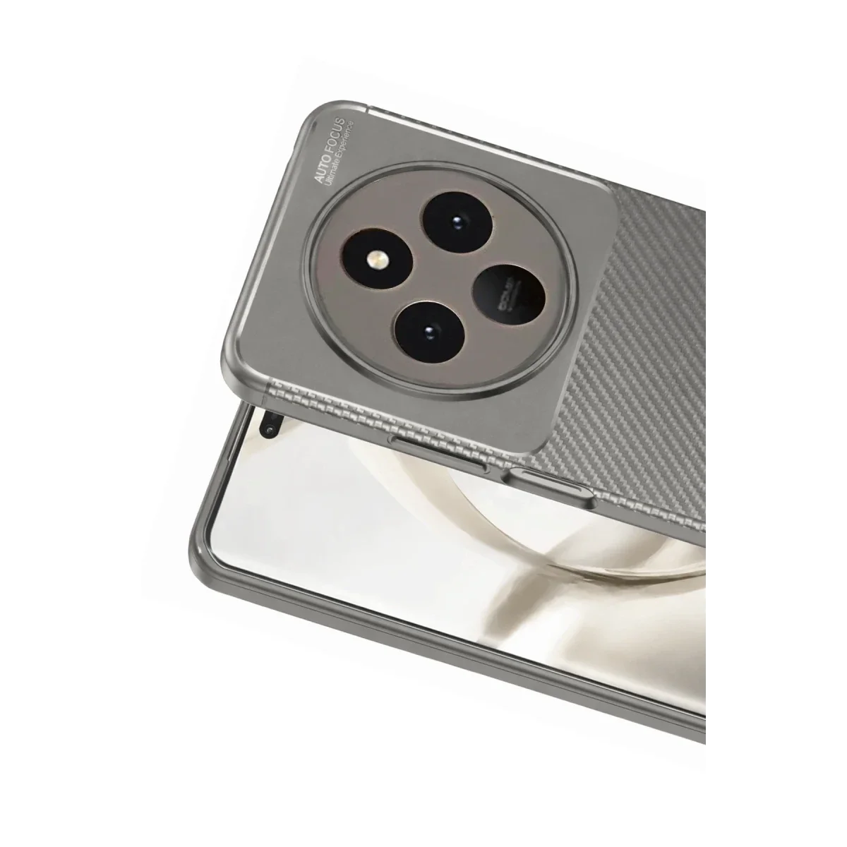 Tecno Spark 30 Kılıf Auto Focus Karbon Kapak - Gri görsel 2