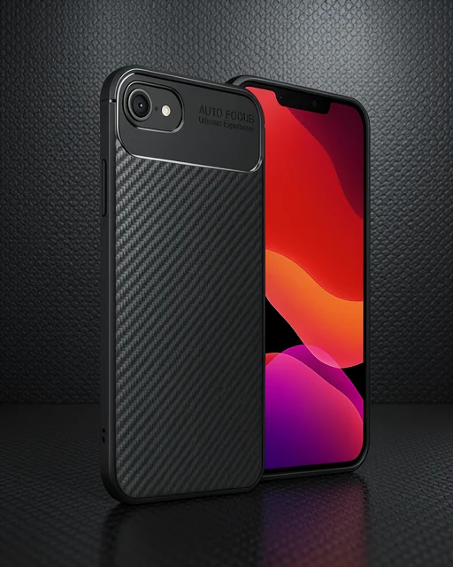 Apple İphone 16e Kılıf Auto Focus Karbon Kapak - Siyah