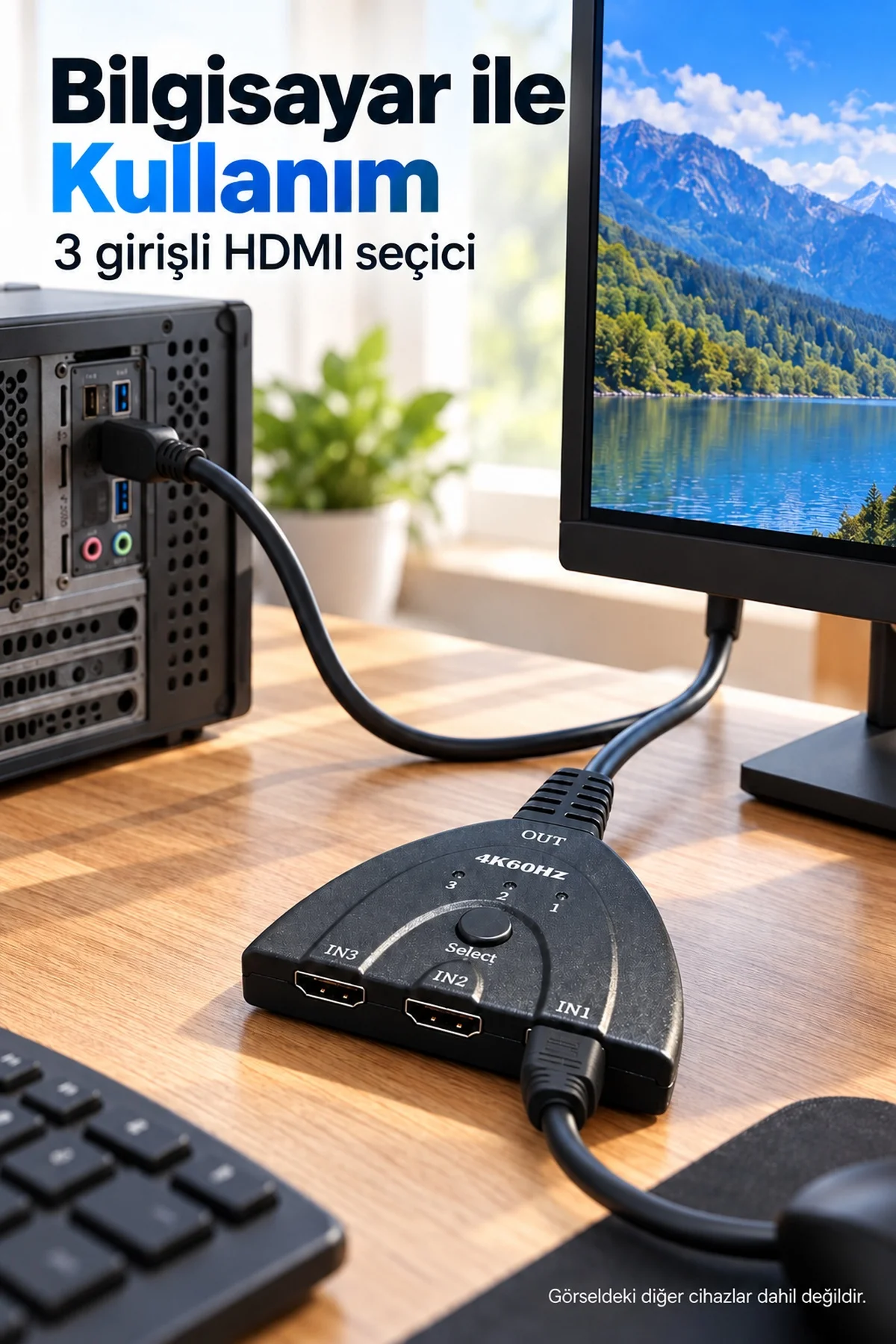 HDMI Kaynak Seçici Kablolu Çıkış ve Seçim Düğmesi görsel 2