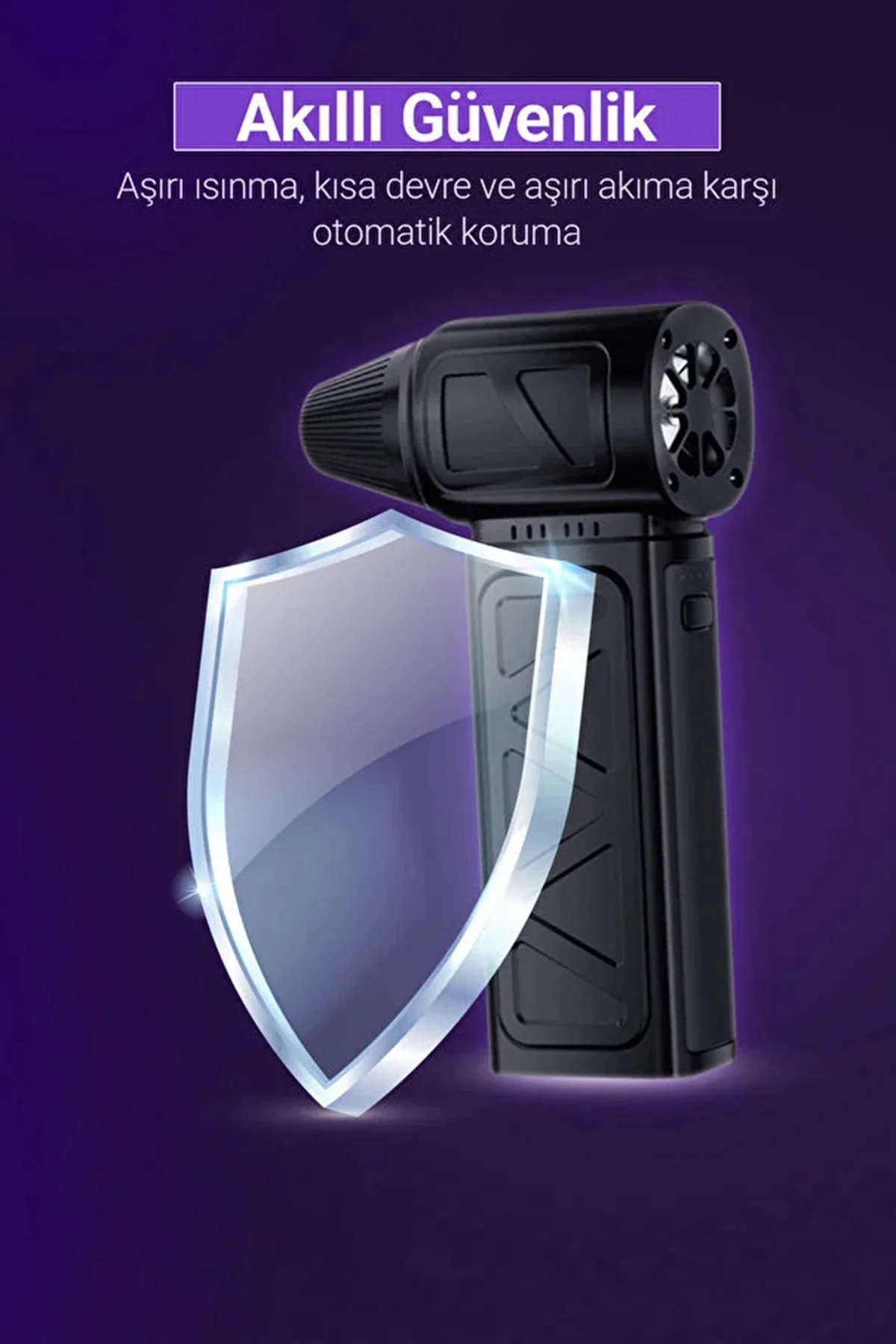 Mini Turbo Fan 130.000 RPM Şarjlı 8000 Mah Batarya 4 Vitesli Taşınabilir Elektrikli Hava Üfleyici Kompresörü görsel 8