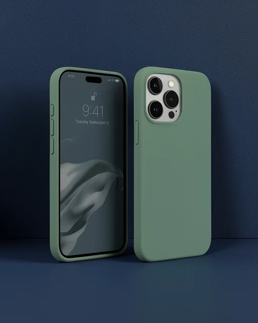 Apple İphone 15 Pro Kılıf First Silikon - Koyu Yeşil