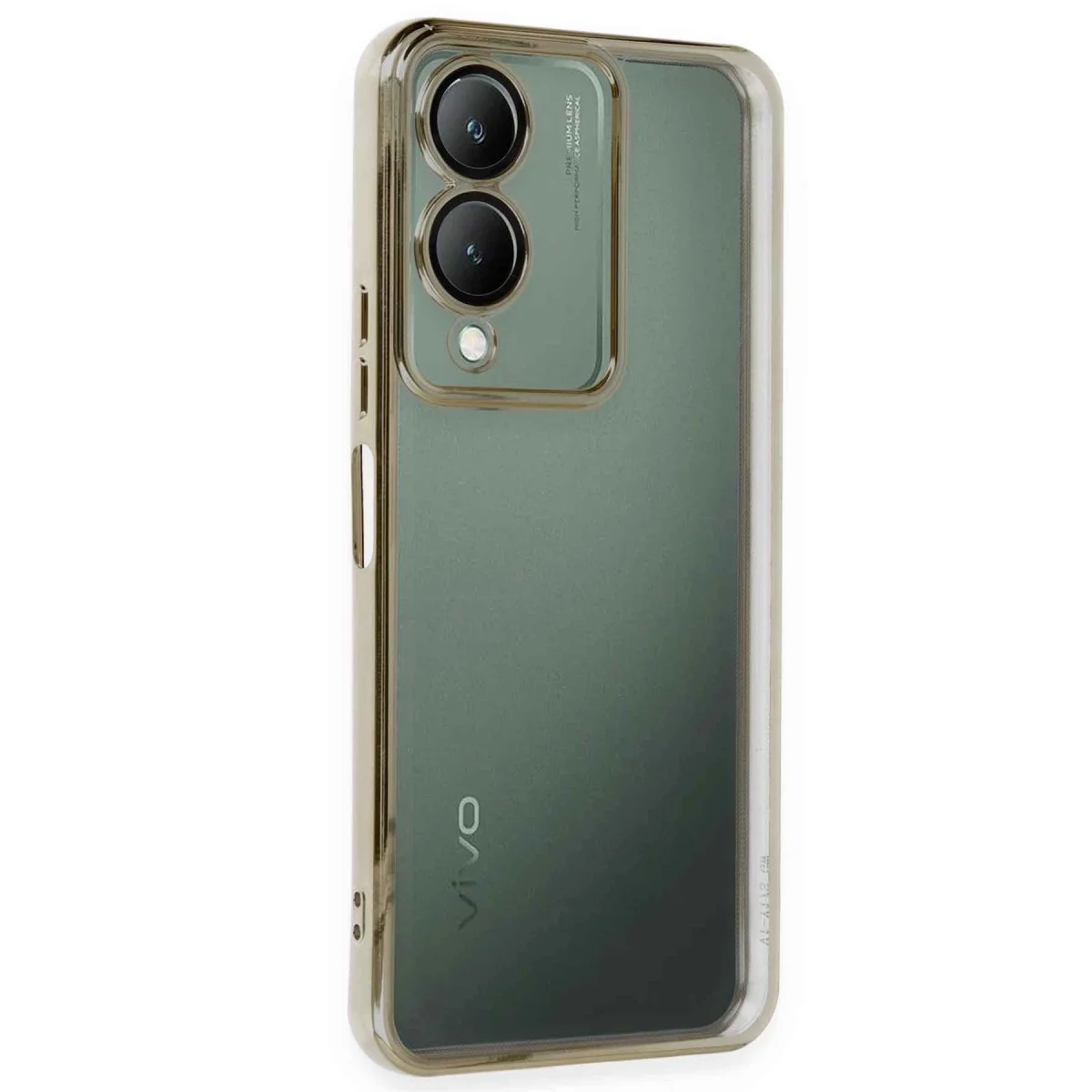 Vivo Y17s Kılıf Razer Lensli Silikon - Gold