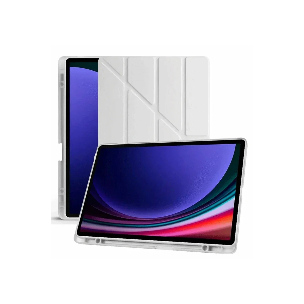 Samsung Galaxy X510 Tab S9 FE 11 Kılıf Kalemlikli Mars Tablet Kılıfı - Gri görsel 4