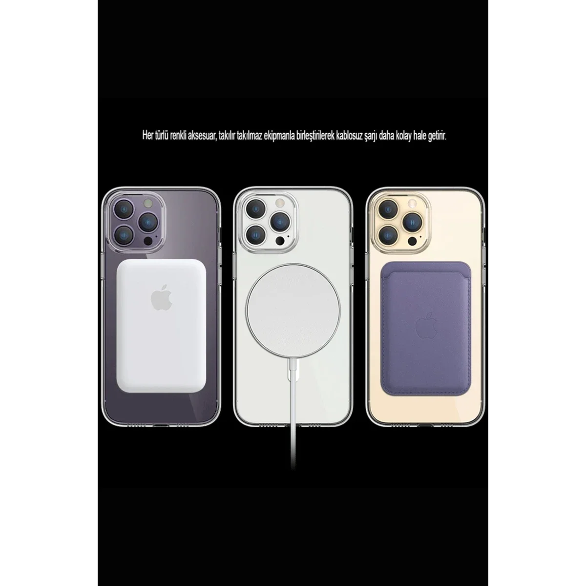 Apple iPhone 15 Pro Max Kılıf Tron Şeffaf Magsafe Kapak - Şeffaf görsel 8