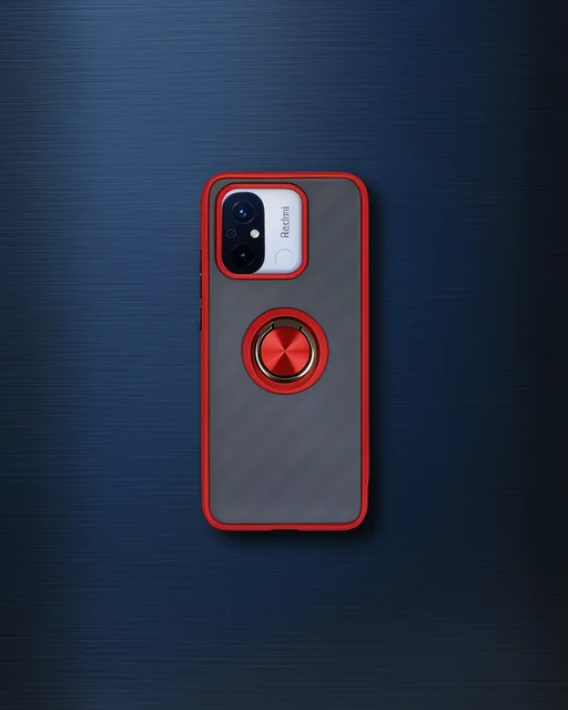 Xiaomi Redmi 12c Kılıf Montreal Yüzüklü Silikon Kapak - Kırmızı